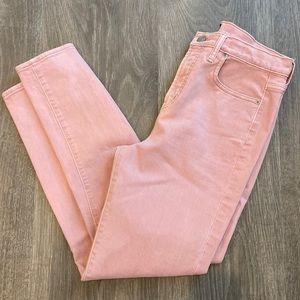 true skinny pale pink gap jeans